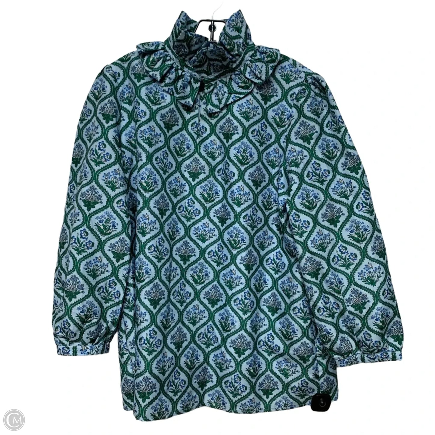Top Long Sleeve By Tuckernuck In Blue & Green, Size: Xl