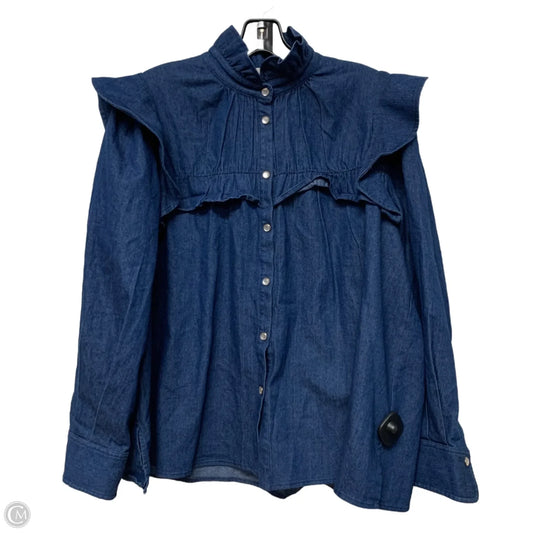 Top Long Sleeve By Tuckernuck In Blue, Size: Xl