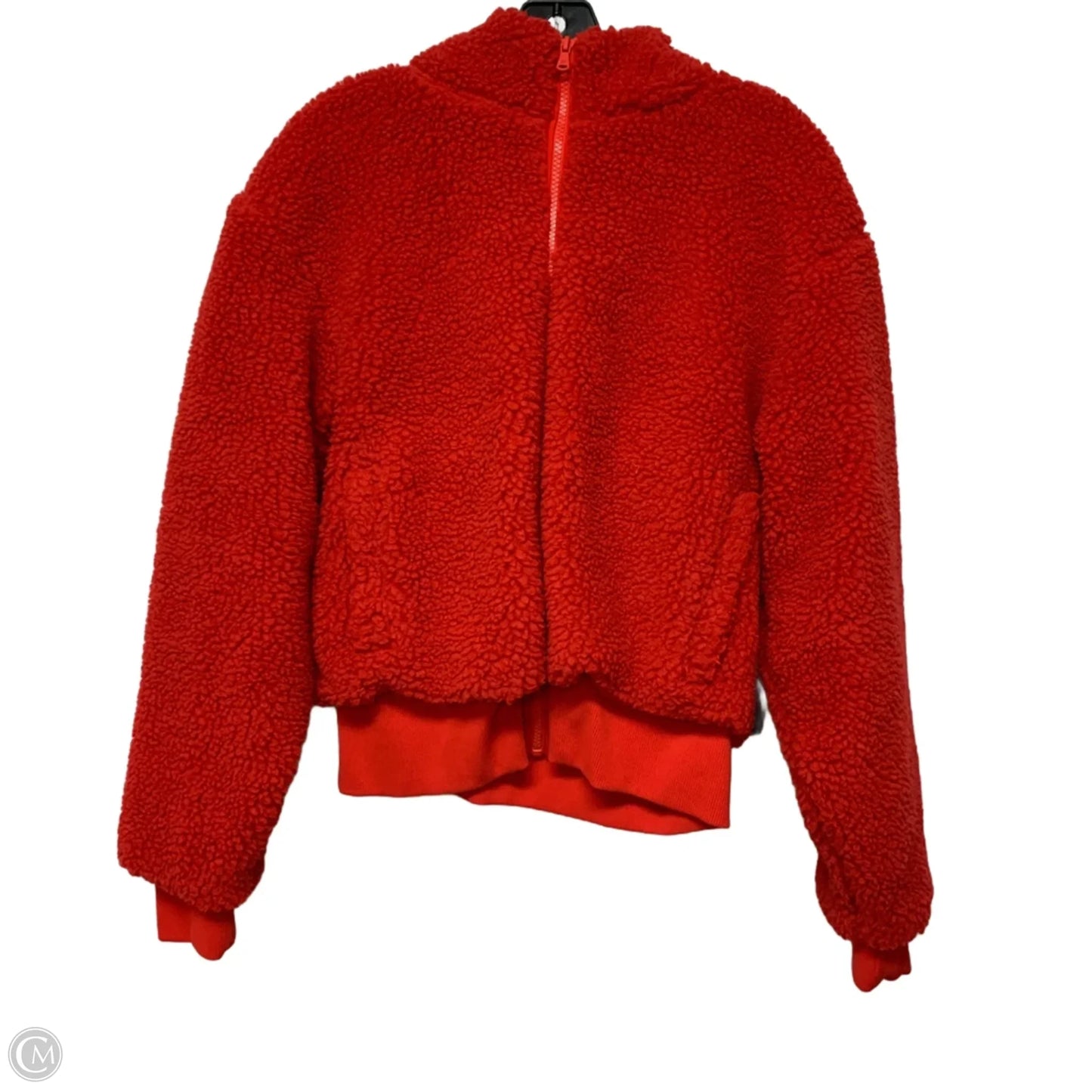 Jacket Faux Fur & Sherpa By Fabletics In Red, Size: M