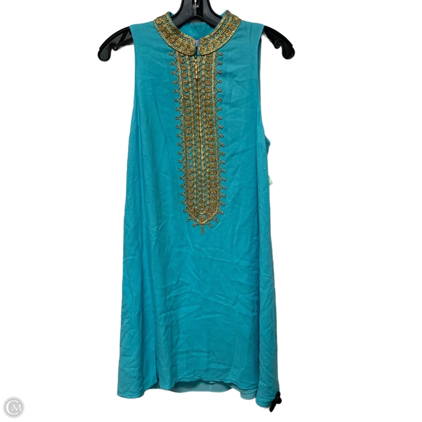 Dress Designer By Lilly Pulitzer In Blue & Gold, Size: S