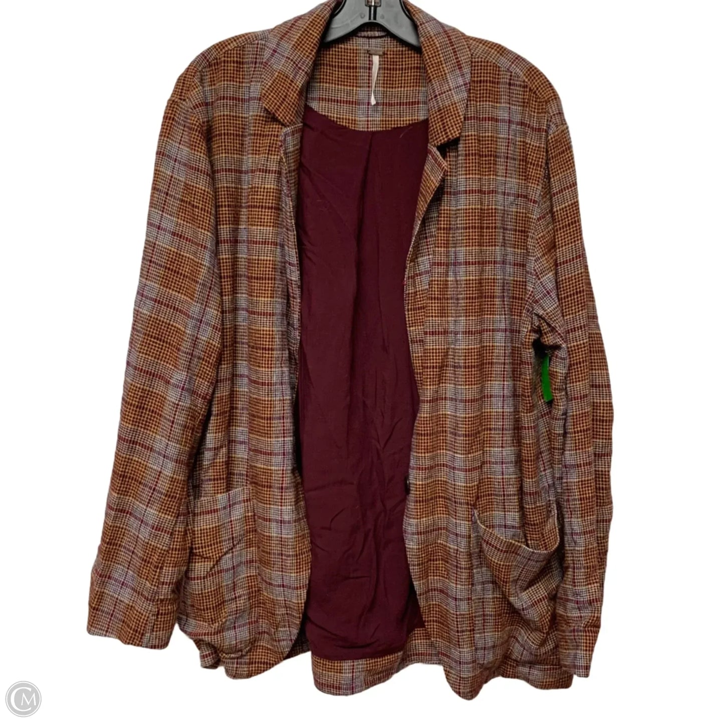 Blazer By Free People In Plaid Pattern, Size: Xs