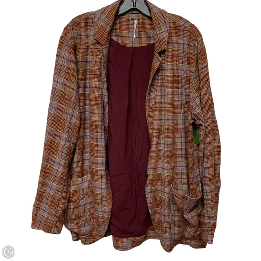Blazer By Free People In Plaid Pattern, Size: Xs