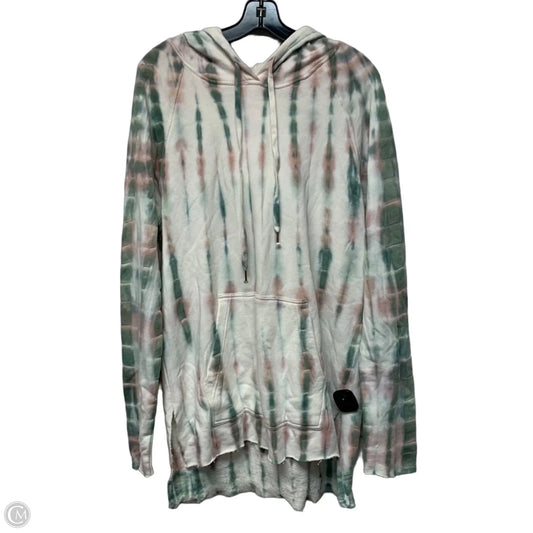 Sweatshirt Hoodie By Young Fabulous & Broke In Green & White, Size: M