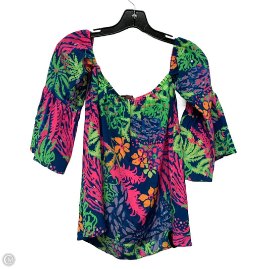 Top Long Sleeve Designer By Lilly Pulitzer In Blue & Pink, Size: Xs