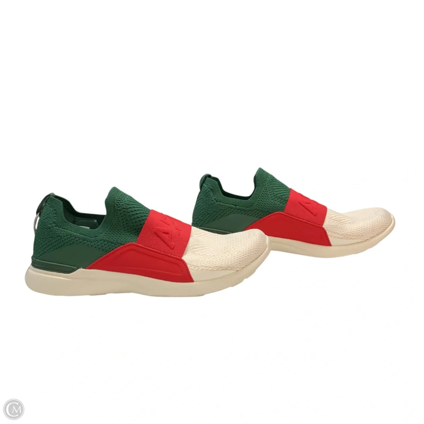 Shoes Designer By Apl In Green & White, Size: 8.5