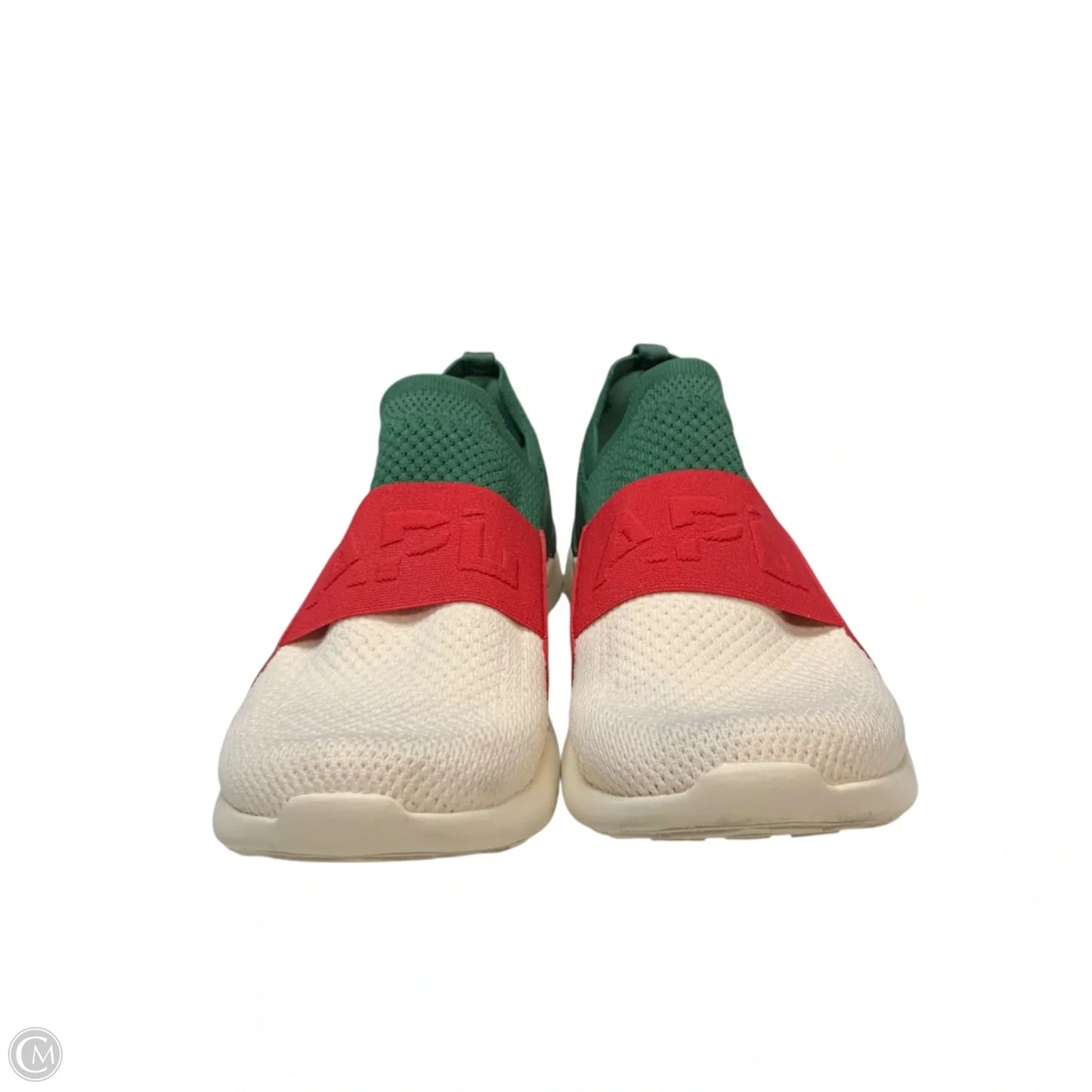 Shoes Designer By Apl In Green & White, Size: 8.5