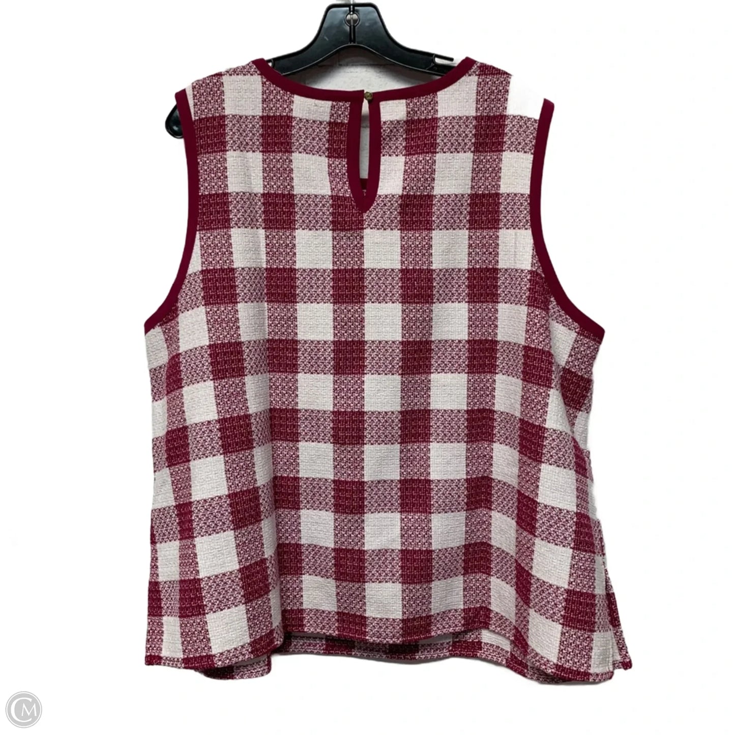 Top Sleeveless By Liz Claiborne In Purple & White, Size: 1x