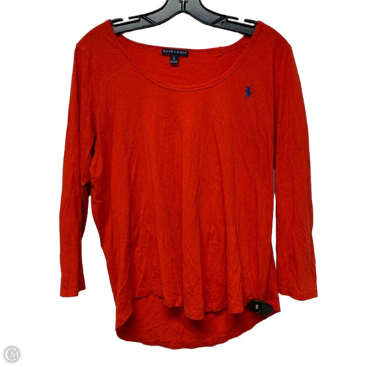 Top Long Sleeve By Ralph Lauren In Orange, Size: L