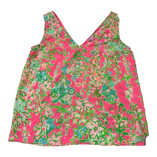 Top Sleeveless Designer By Lilly Pulitzer In Green & Pink, Size: S