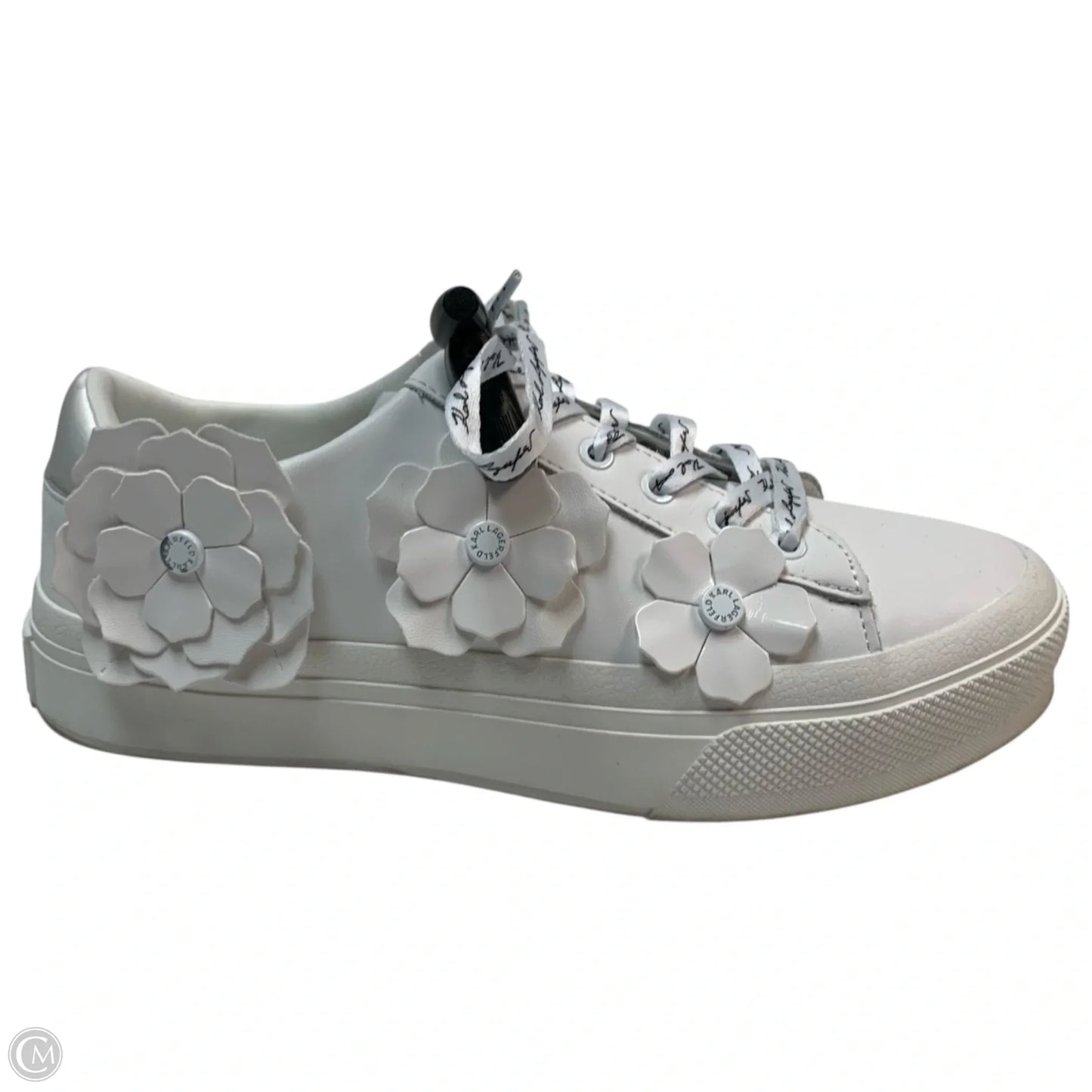 Shoes Designer By Karl Lagerfeld In White, Size: 8
