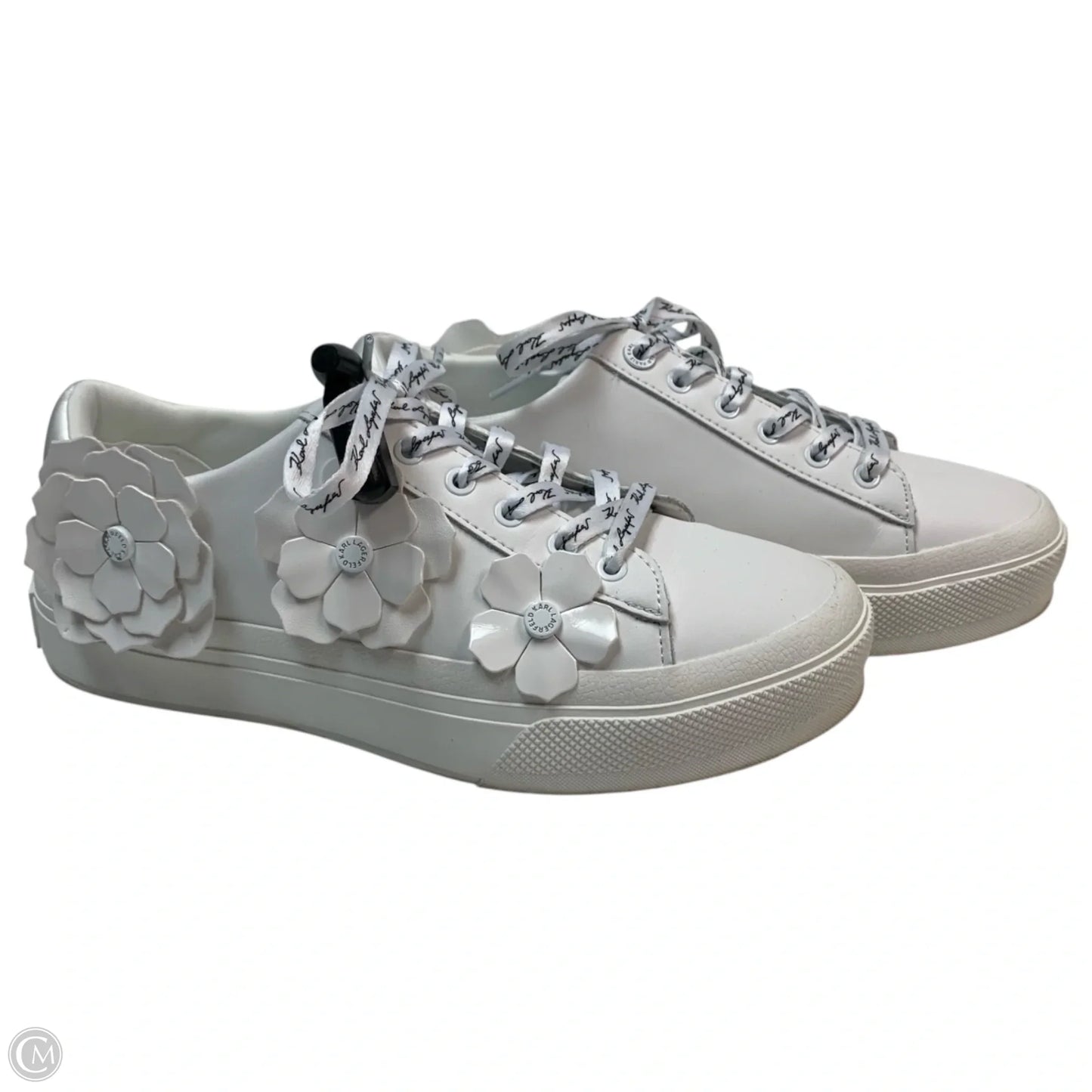 Shoes Designer By Karl Lagerfeld In White, Size: 8