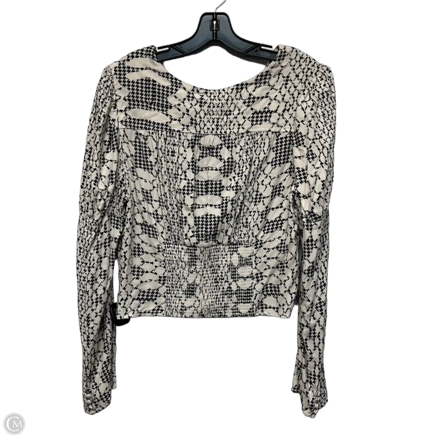 Top Long Sleeve By Free People In Black & Cream, Size: L