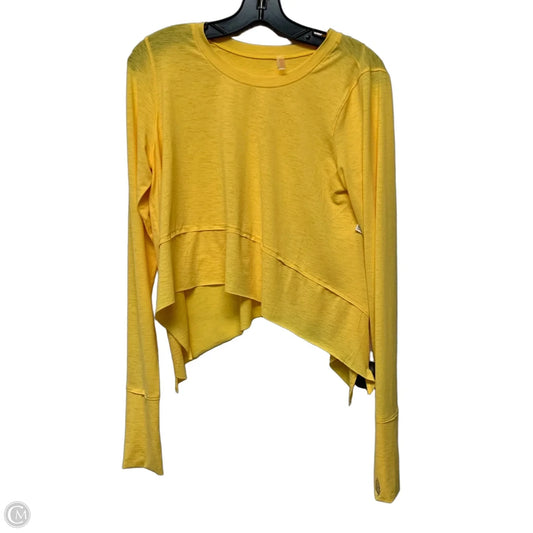 Athletic Top Long Sleeve Crewneck By Free People In Yellow, Size: S