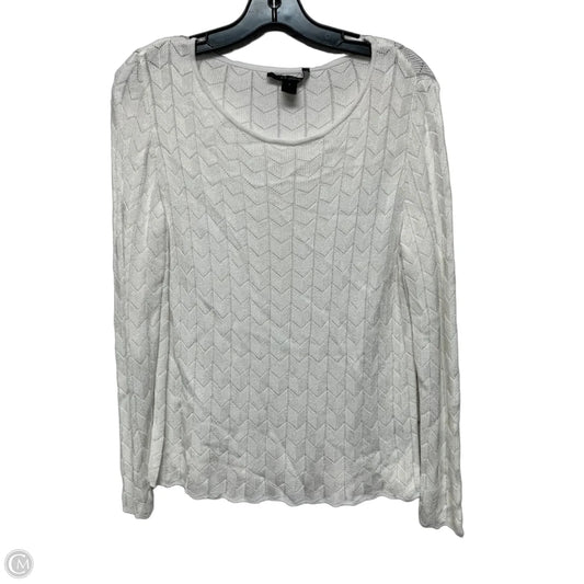 Top Long Sleeve Designer By St. John In White, Size: S