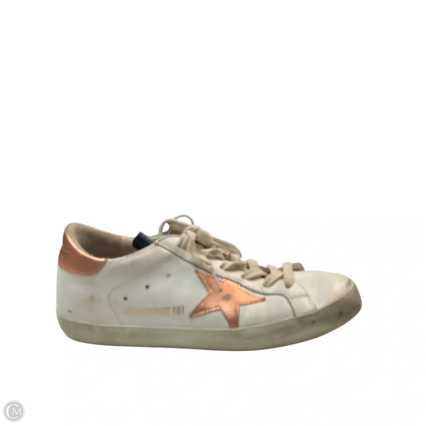 Shoes Luxury Designer By Golden Goose In Pink & White, Size: 7