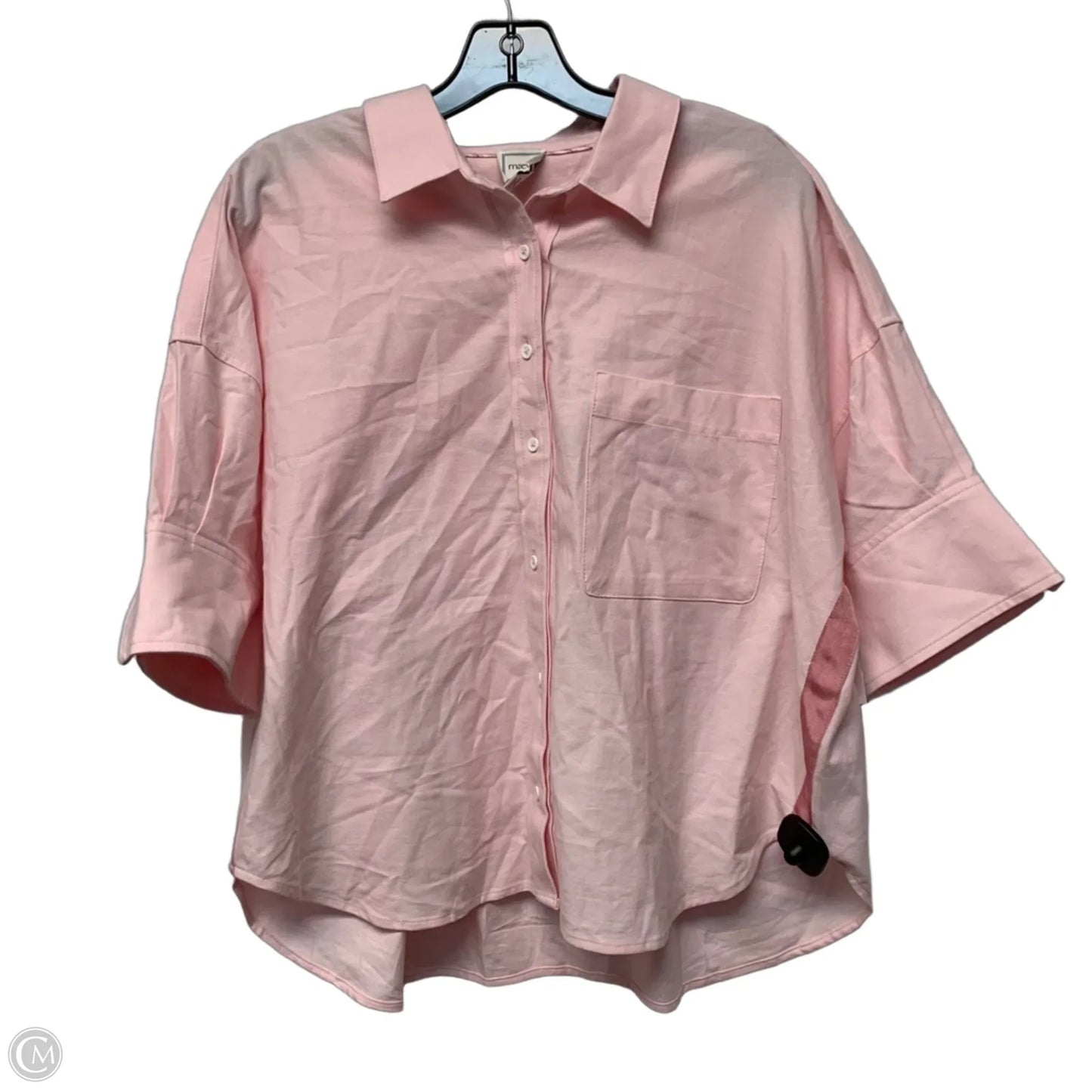Top Short Sleeve By Maeve In Pink, Size: M
