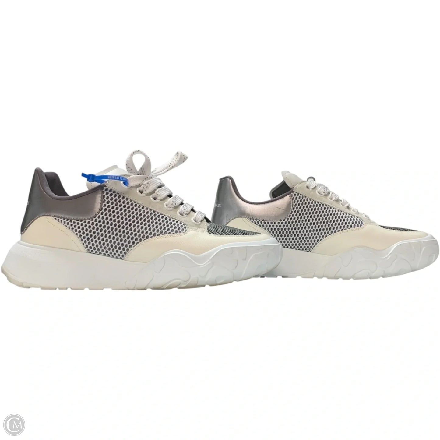 Shoes Luxury Designer By Alexander Mcqueen In Grey & White, Size: 11