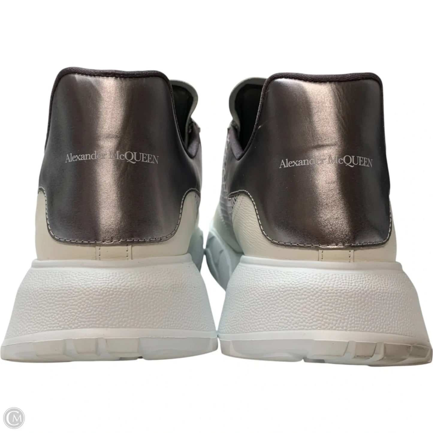 Shoes Luxury Designer By Alexander Mcqueen In Grey & White, Size: 11