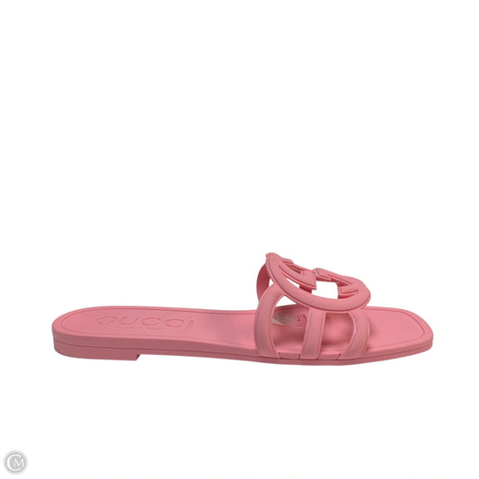 Sandals Luxury Designer By Gucci In Pink, Size: 6