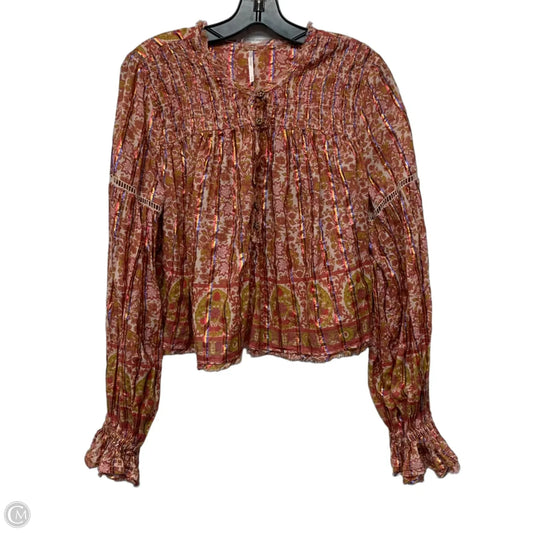 Top Long Sleeve By Free People In Multi-colored, Size: M
