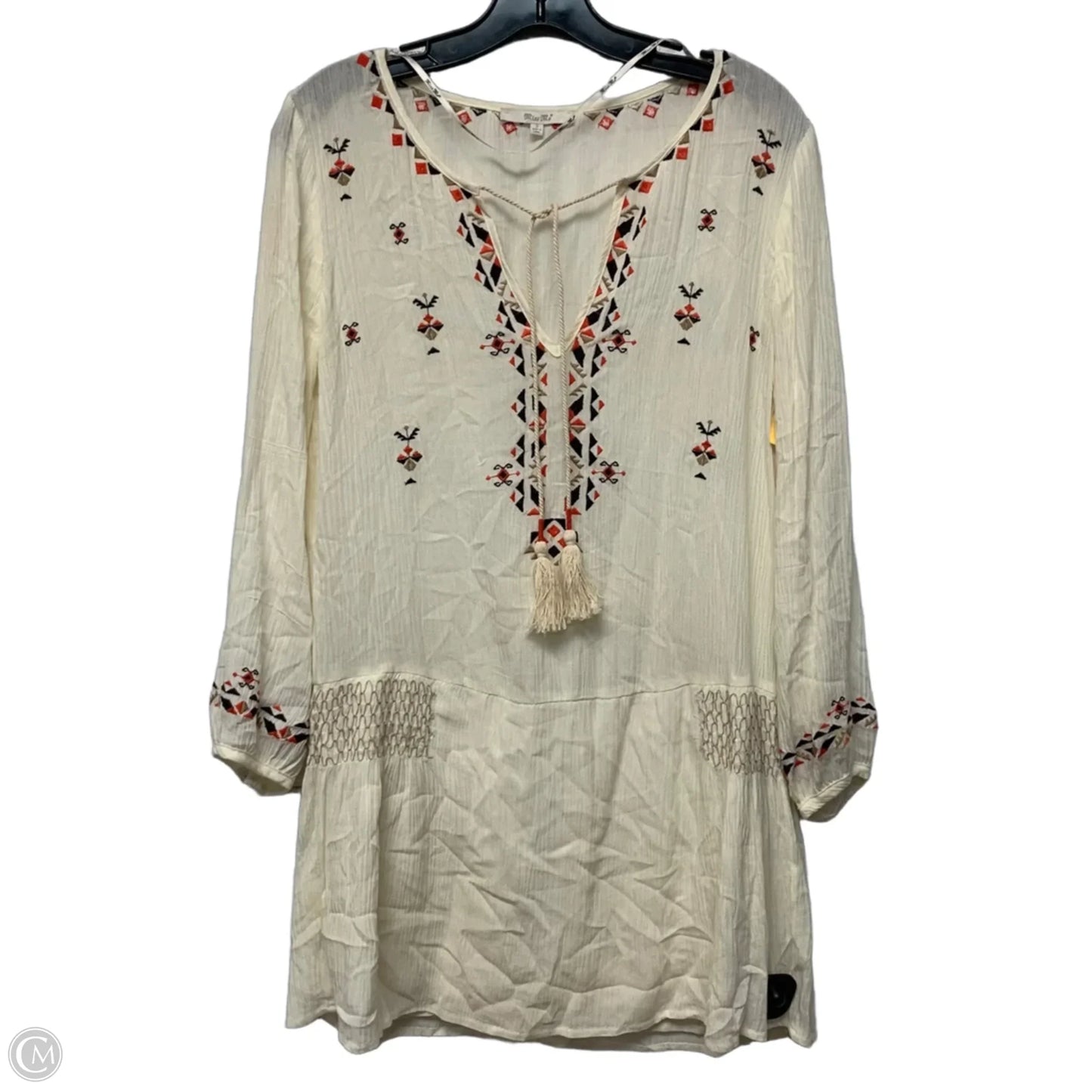 Tunic Long Sleeve By Miss Me In Cream, Size: S
