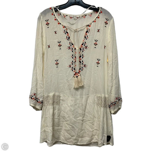 Tunic Long Sleeve By Miss Me In Cream, Size: S