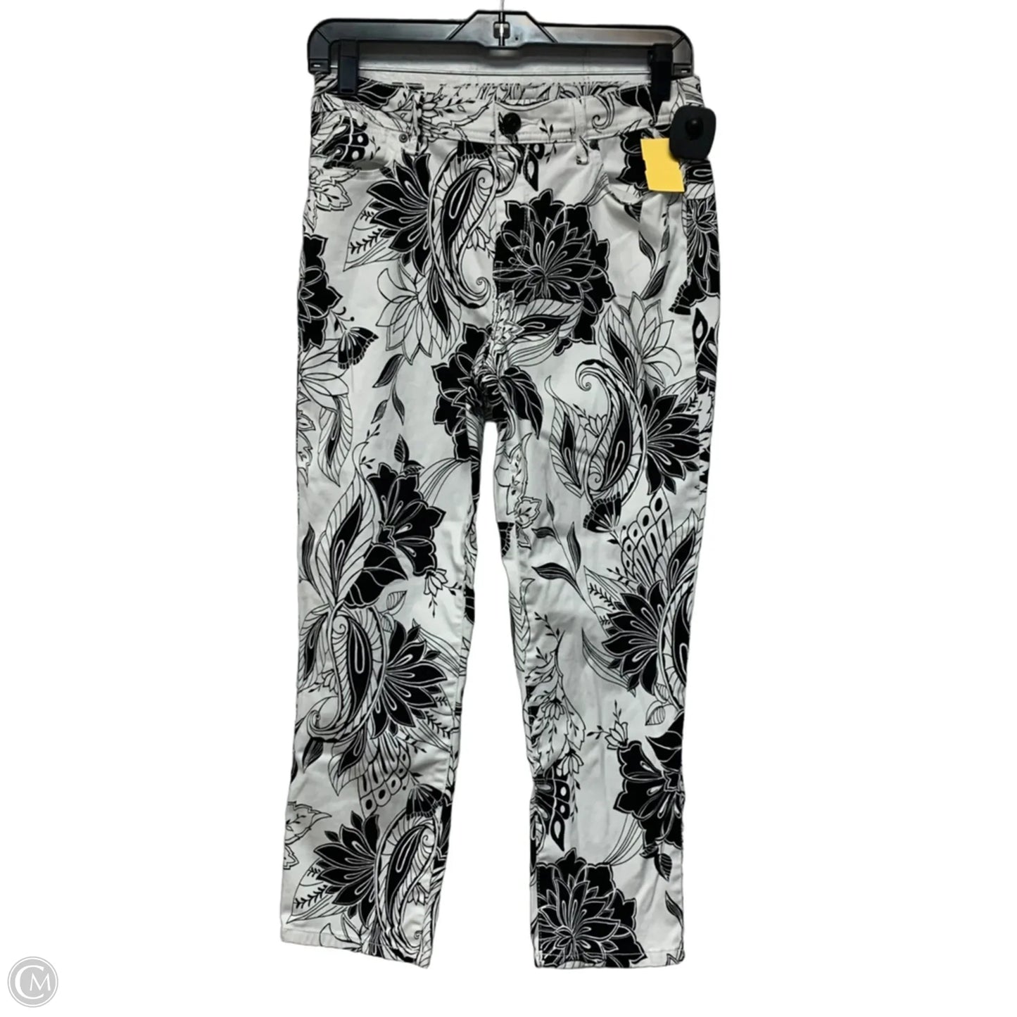 Pants Cropped By Chicos In Black & White, Size: S