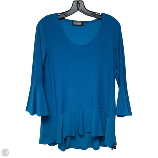 Top Long Sleeve By Sympli In Blue, Size: M