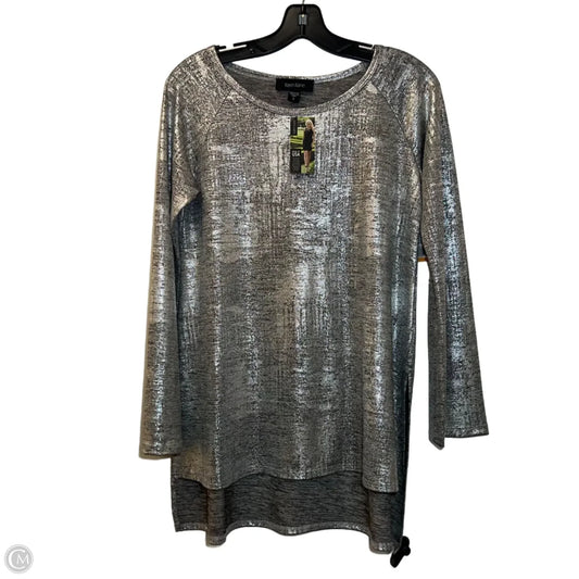 Top Long Sleeve By Karen Kane In Silver, Size: S