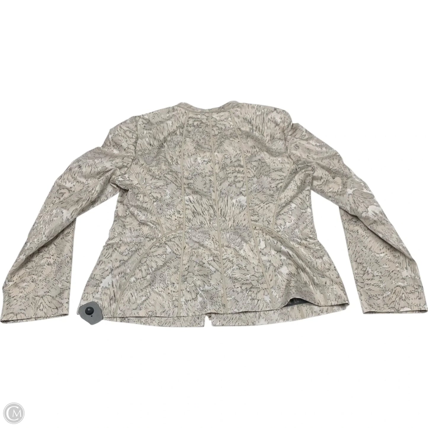 Jacket Designer By Lafayette 148 In Cream & Green, Size: L