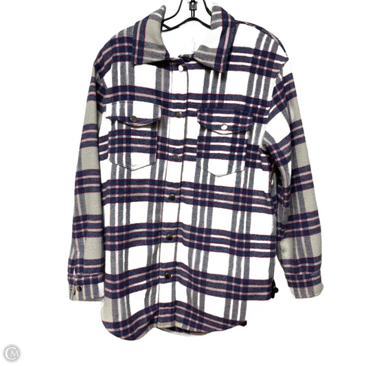 Jacket Shirt By Joie In Plaid Pattern, Size: M