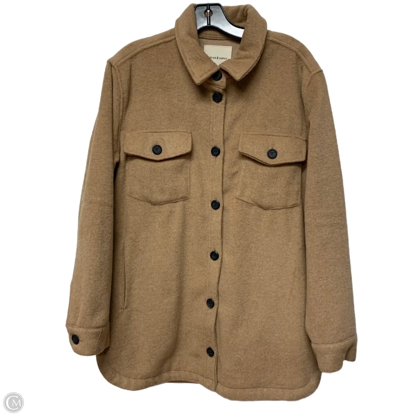 Jacket Shirt By Thread And Supply In Brown, Size: M