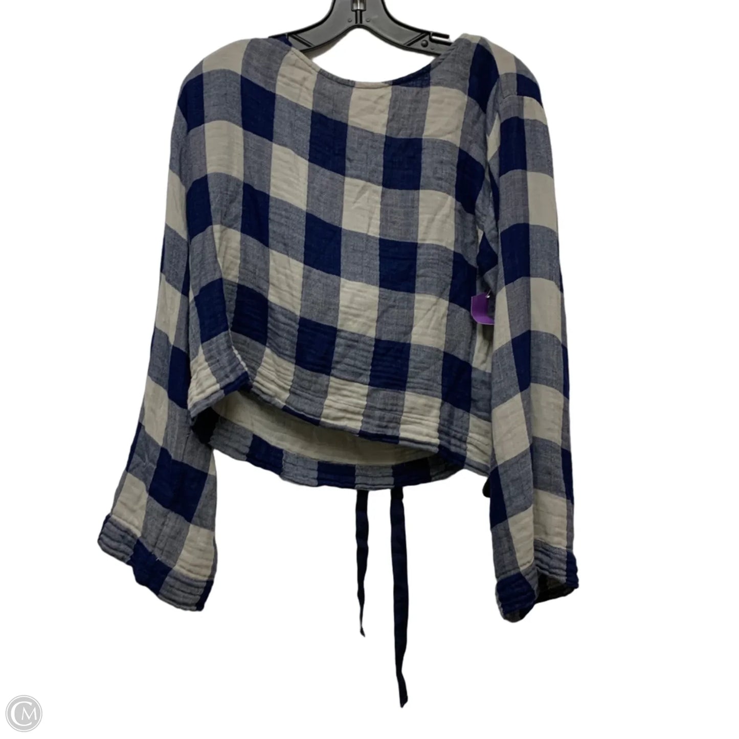 Top Long Sleeve By Cloth & Stone In Plaid Pattern, Size: S