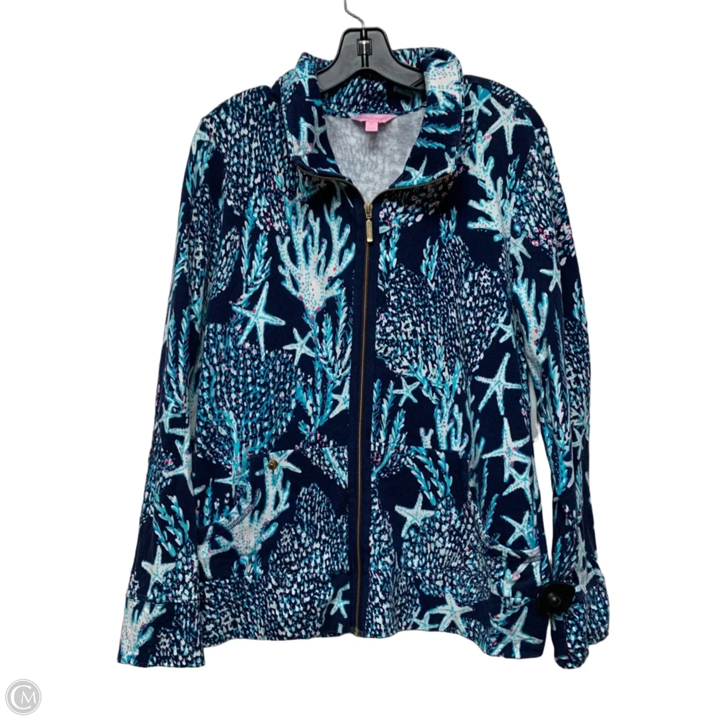 Jacket Designer By Lilly Pulitzer In Blue & White, Size: Xl