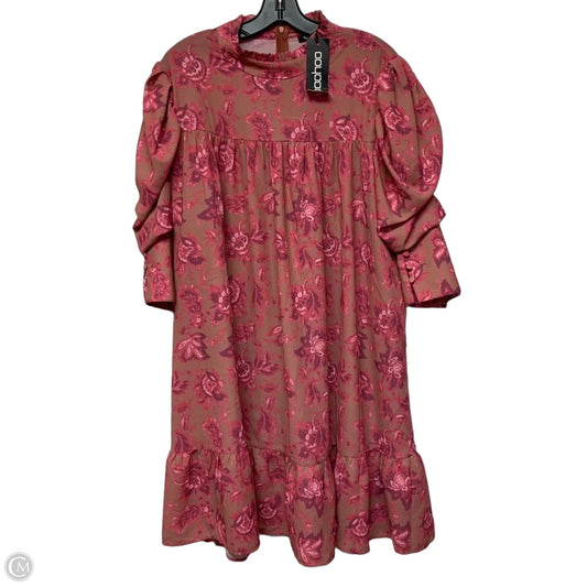 Dress Casual Short By Boohoo Boutique In Brown & Pink, Size: L