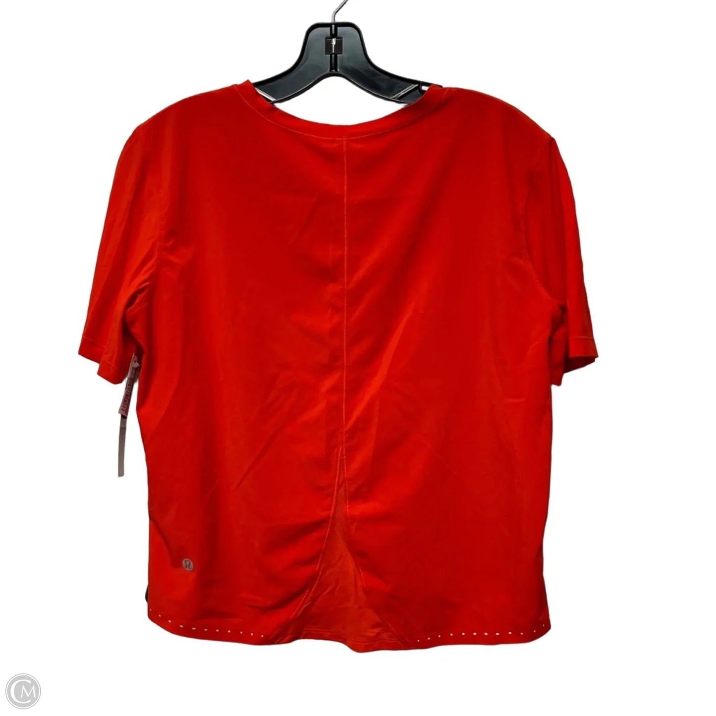 Athletic Top Short Sleeve By Lululemon In Orange, Size: M