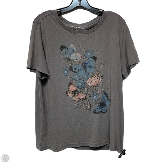 Top Short Sleeve By Lucky Brand In Grey, Size: Xl