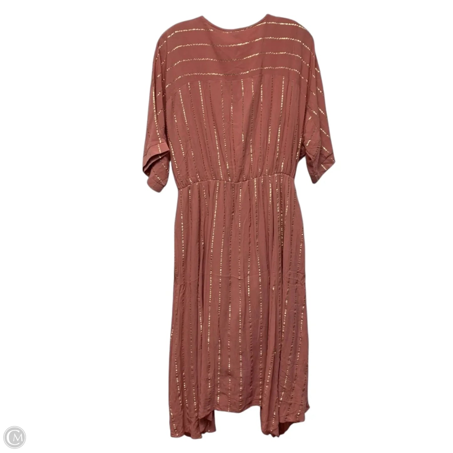 Dress Casual Maxi By Versona In Gold & Pink, Size: M