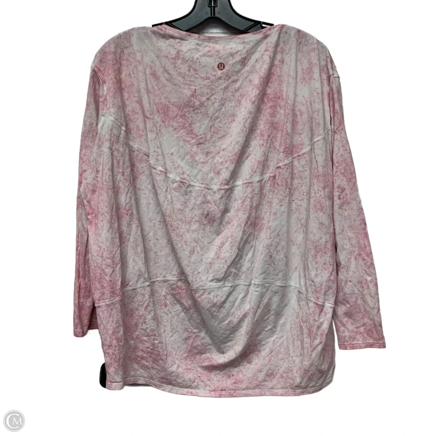 Athletic Top Long Sleeve Collar By Lululemon In Pink, Size: Xl