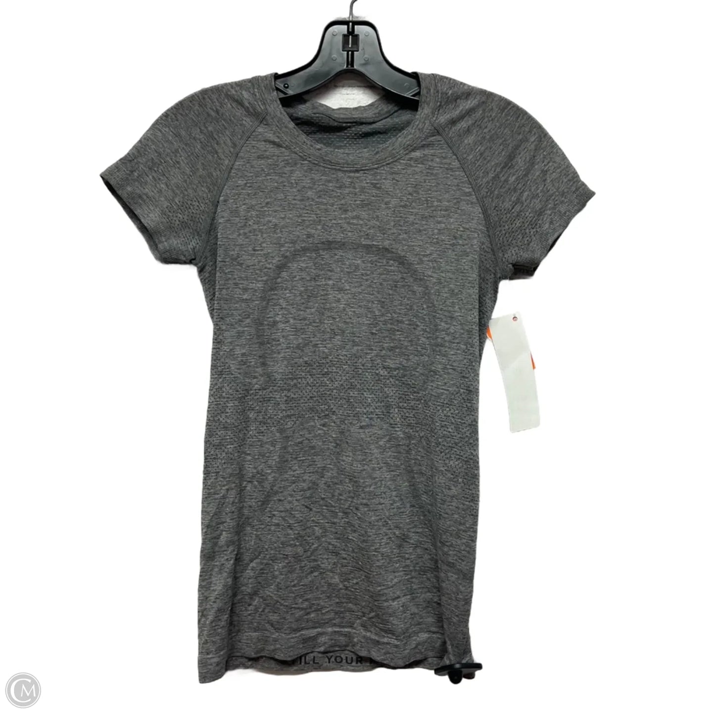 Athletic Top Short Sleeve By Lululemon In Grey, Size: S