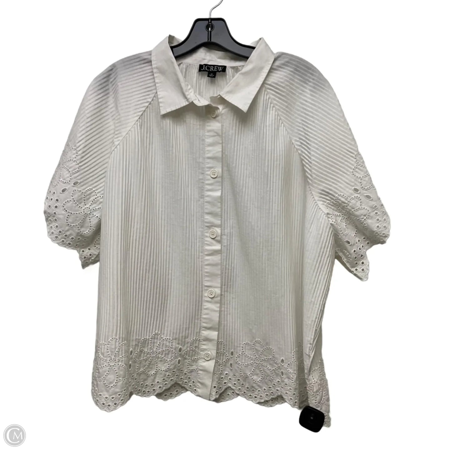 Top Short Sleeve By J. Crew In White, Size: 2x