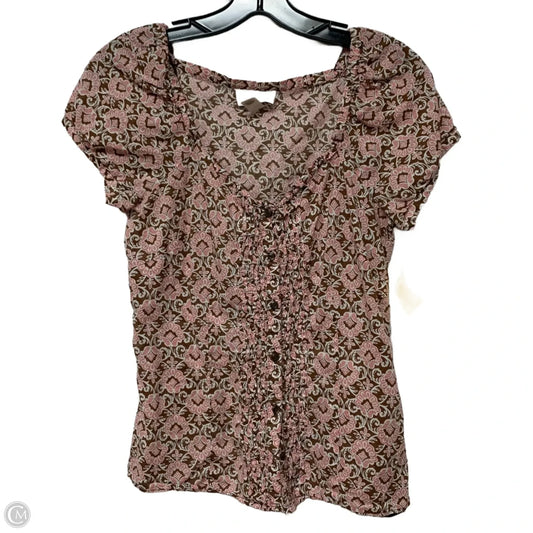 Top Short Sleeve By Loft In Pink, Size: S