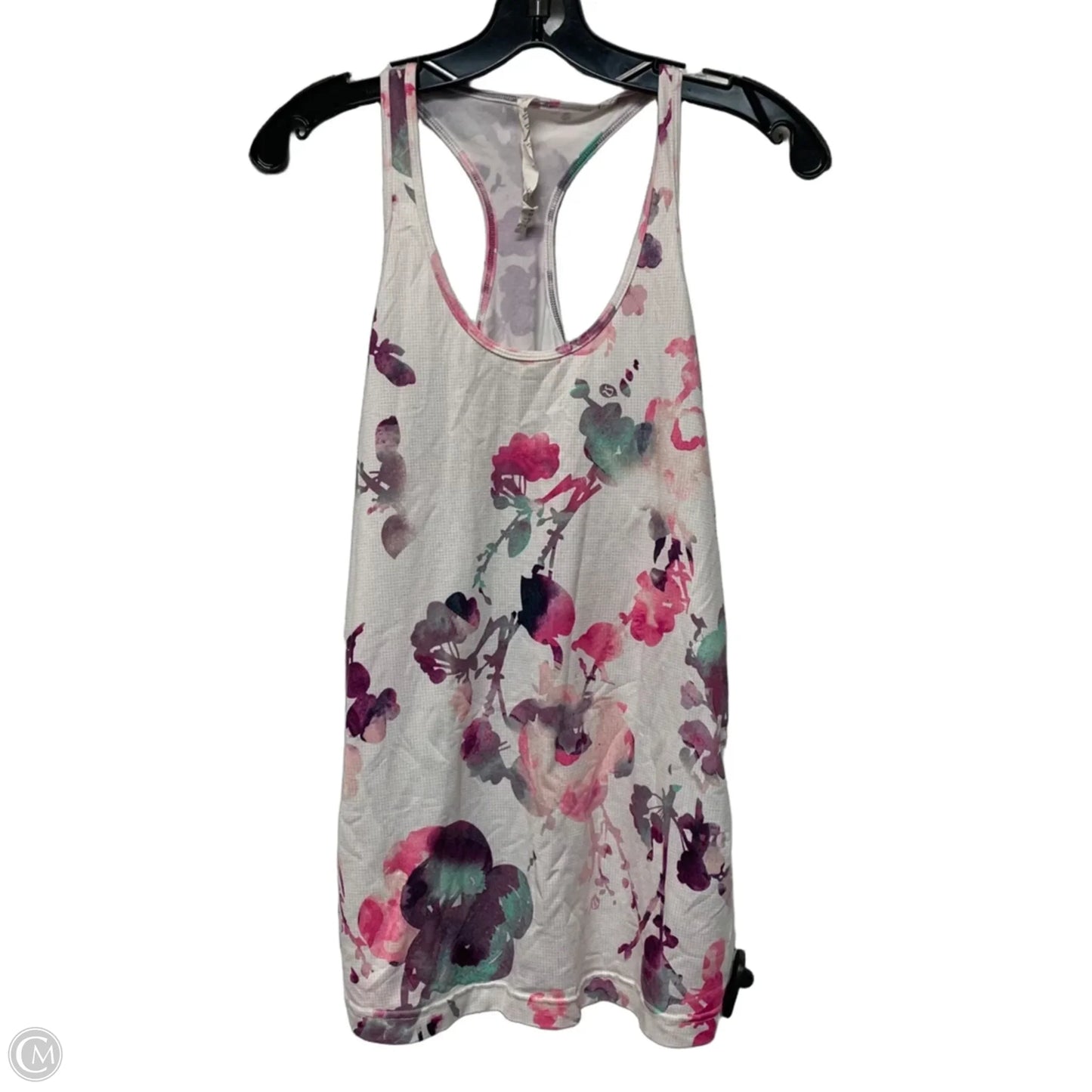 Athletic Tank Top By Lululemon In Pink & White, Size: M