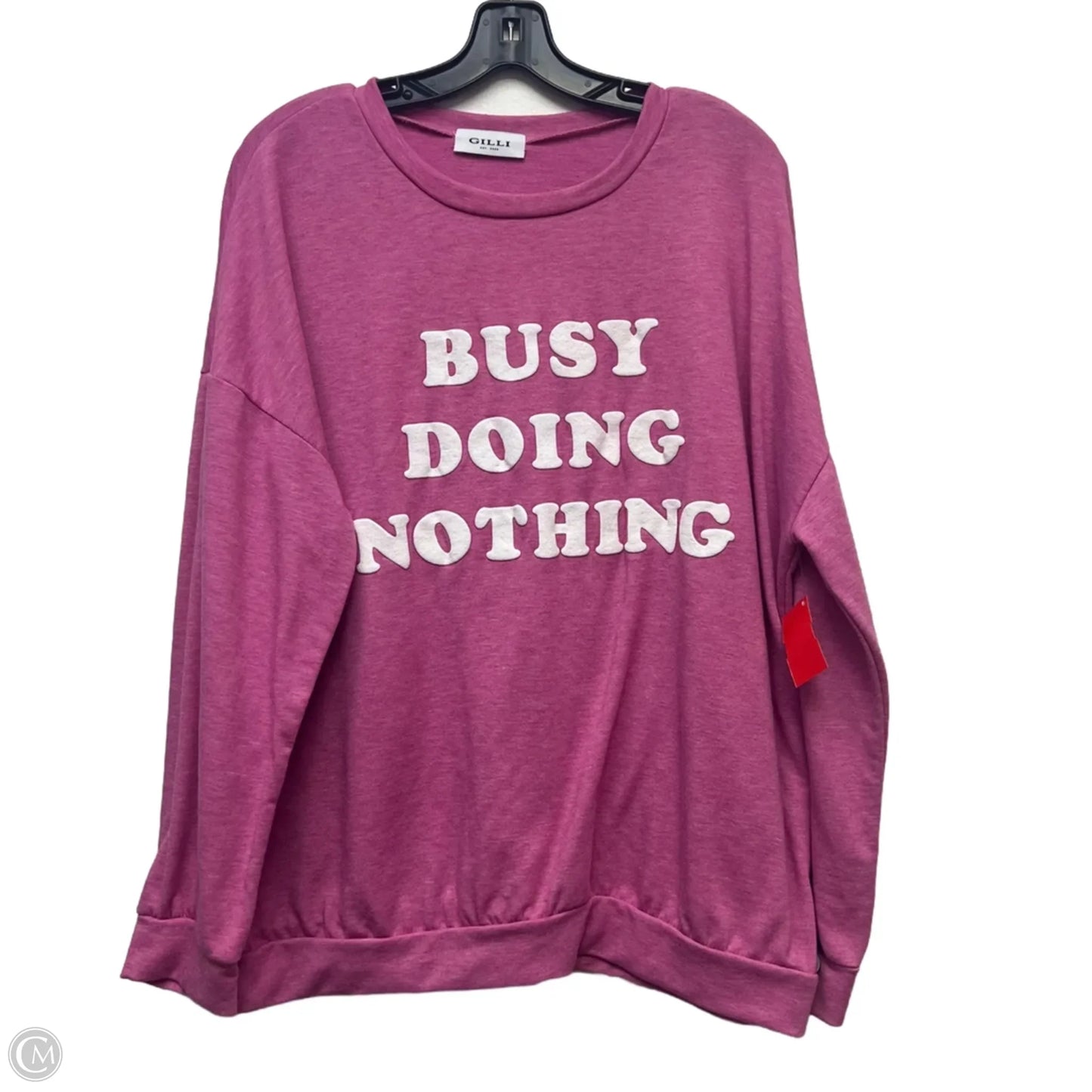 Sweatshirt Crewneck By Gilli In Pink, Size: L