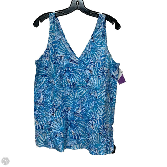 Top Sleeveless Designer By Lilly Pulitzer In Blue & White, Size: M