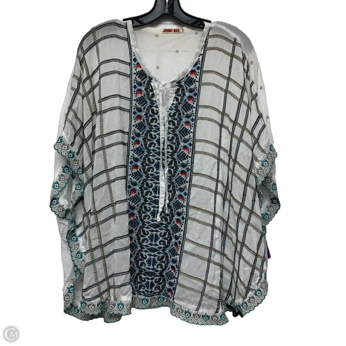 Top Short Sleeve Designer By Johnny Was In White, Size: S