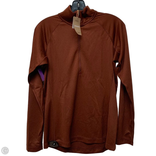 Athletic Top Long Sleeve Collar By Patagonia In Orange, Size: M