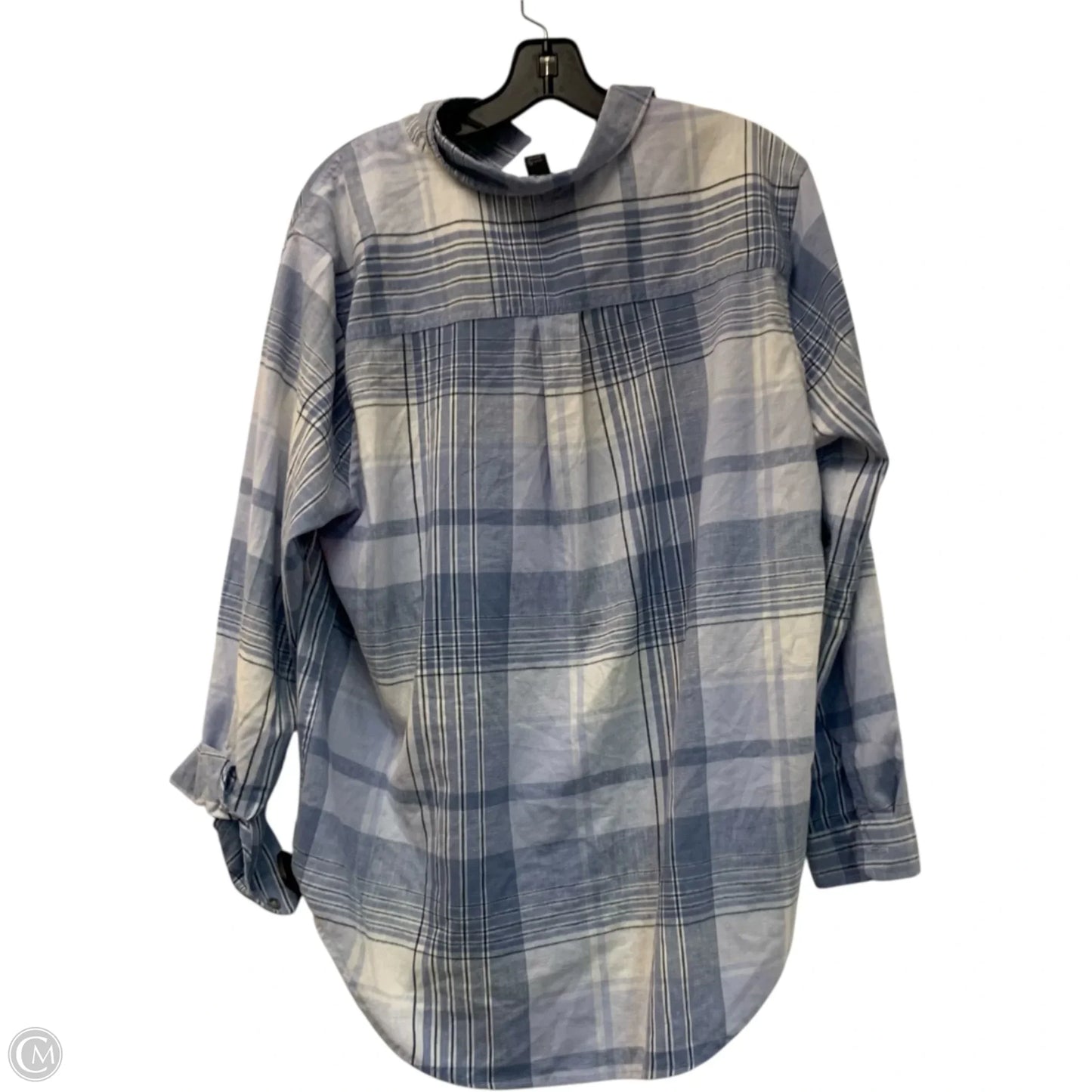 Top Long Sleeve By Eddie Bauer In Plaid Pattern, Size: Xl