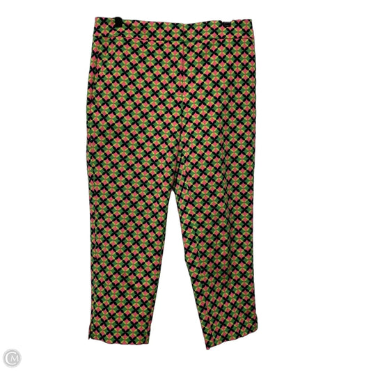 Pants Designer By Kate Spade In Green & Pink, Size: 12