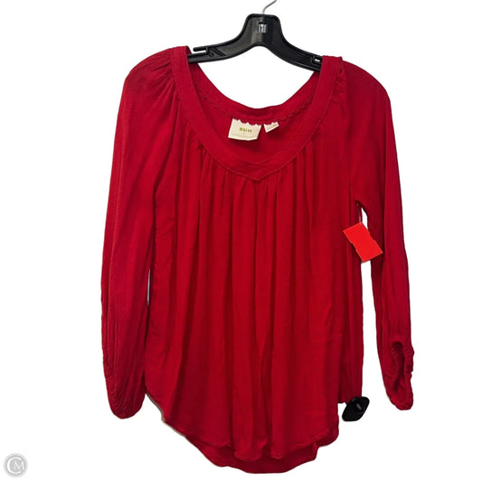 Top Long Sleeve By Maeve In Red, Size: S